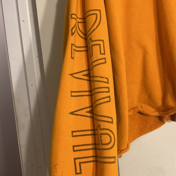 Lauren Daigle orange/yellow RISE UP concert revival sweatshirt Large cropped - Picture 8 of 8